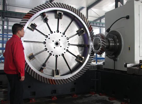 Materiales externos grandes 20CrMnTi del diámetro 2000m m del engranaje cónico del espiral del diámetro de largo usando vida