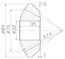 Ángulo recto 346 de la presión del engranaje cónico 20 del acero de carbono de la mano izquierda 353 1014